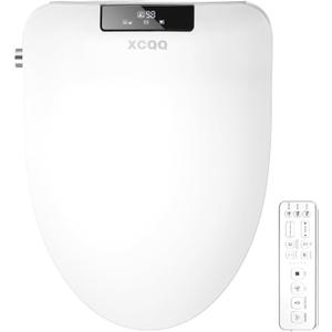 Bidet Toilet Seat for Oval Toilet, Bidet with Warm Water and Air Dryer, Heated Toilet Seat, Rear and Feminine Multiple Spray Modes, Self Cleaning Nozzle, Night Light, Remote Control