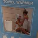 Large Towel Warmer for Bathroom - Heated Towel Warmers Bucket, Wood Handle, Auto Shut Off, Fits Up to Two 40"X70" Oversized Towels, Bathrobes, Blankets, for Mother's Gifts, White