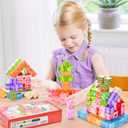 Magnetic Blocks 100PCS Magnetic Building Blocks for Kids, Candy Castle STEM Sensory Toys for Toddler,Christmas Birthday Gifts for Girls 4 5 6 7 8 Years Old