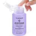 Glamonade Acetone Nail Polish Remover: Gel Polish Remover for Removal of Regular Nail Polish/Gel/Nail Tips/Glitter Polish | Grape Scent Gel Nail Polish Remover with Easy Push-Down Pump(6.34 Fl Oz)