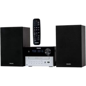 PHILIPS Stereo Shelf System CD Player with Bluetooth, USB & Aux Input, Rich Sound & Bass, FM Radio, LCD Display, Remote Control, Sleek Design