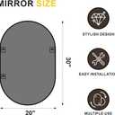 Black Oval Bathroom Mirror for Wall, 20"x30" Bathroom Vanity Mirror for Over Sink, Bedroom, Living Room, Entryway, Metal Frame & HD Shatterproof Glass, Wall Mounted Horizontally or Vertically(Black)