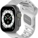 Aulumu A02 Compatible with Apple Watch Ultra/Ultra 2 Band - 49mm for Men, Sport Bands for iWatch 46mm(Series 10),45mm(9/8/7),44mm(SE2/SE/6/5/4),42mm(3/2/1) (White)