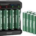 Hixon 1.5V Lithium Batteries AA Rechargeable,12-Pack 3000mWh High-Capacity Long-Lasting Double AA Li-ion Battery with Fast Charger,1600Cycle, Fits for Household & Office Device.