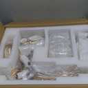 AMZASA Crystal Gold Chandelier, Glass Crystal Hanging Pendant Lighting, 5 Light French Country Gold Crystals Chandelier for Ceiling Medallions,Wedding,Dining,Kitchen, Foyer,Dia 20'' Golden