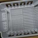 STERILITE 2-Piece Large Sink Set Dish Rack Drainer, White (18 L x 13 3/4" W x 5 1/2" H), 3/4" L x 3/4" W x