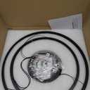 2-Rings Modern LED Chandelier Black for Dining Room, Dimmable Pendant Lighting with Remote Control Circular Flush Mount High Ceiling Light for Bedroom Living Room Foyer, 3000K-6500K