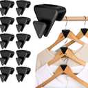 Hanger Hooks Space Saving, 18Pcs Heavy Duty Hanger Hooks for Clothes, Durable Connector Hooks for Closet Organization, Perfect for Velvet, Wooden Hangers, Black
