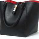 sqlp Large Work Tote Bag for Women Designer Purses and Handbags Big Bucket bags Womens Travel Shoulder Bag (Black)
