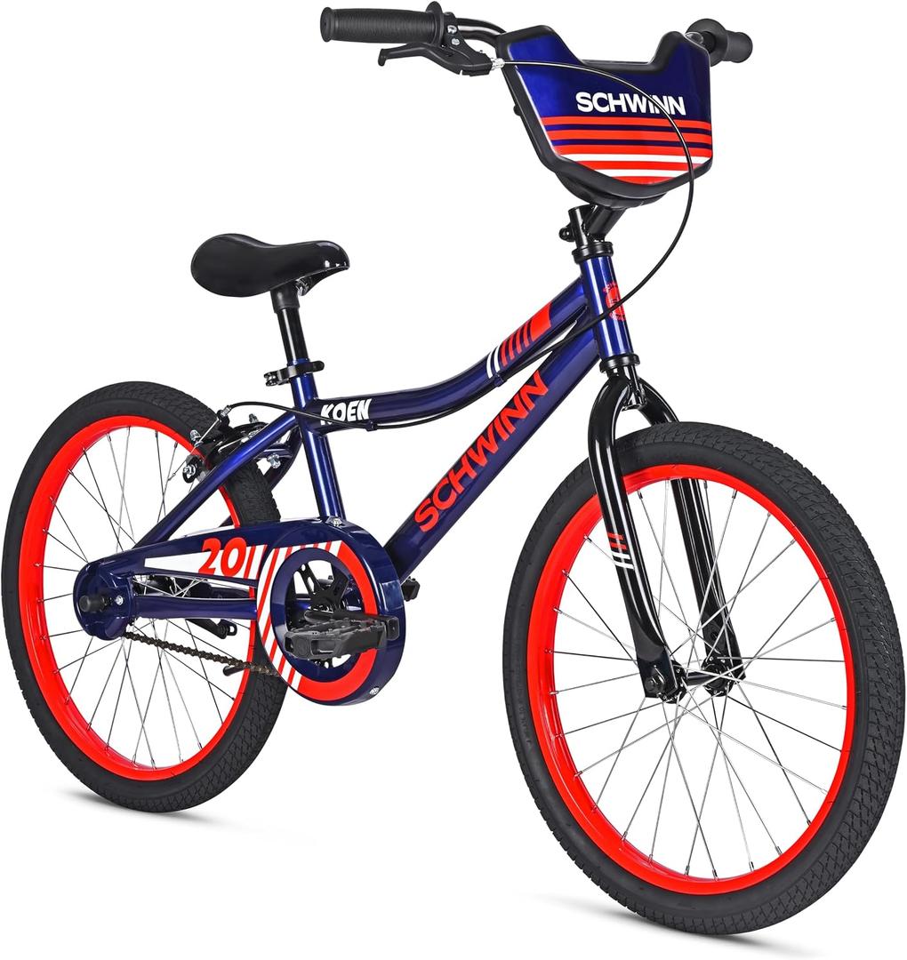 Schwinn Koen 20-Inch Bike for Kids Ages 7-10, Built for Safety and Comfort, Dual Brakes, Quick Assembly, Beginner Big Kid Bicycle
