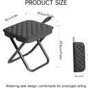 11.8" W x 11.6" H Compact Foldable Backpack Stool Carbon Steel Collapsible Portable Pocket Chair Thickened Folding Camp Stool 350lbs for Adults Hiking Purse Stools, Black