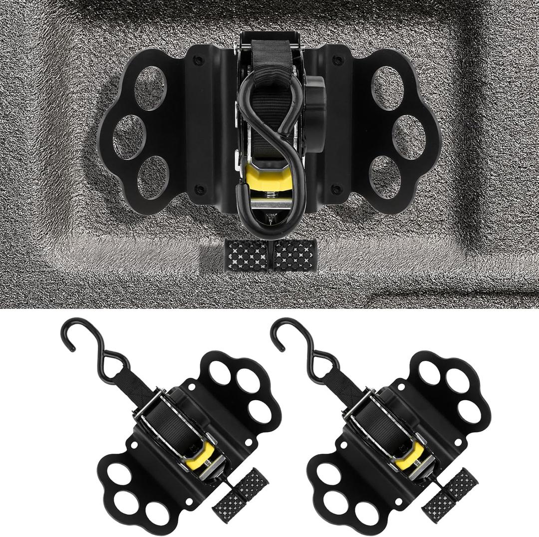 Retractable Ratchet Straps Compatible with 2015-2025 Ford F150 2Pcs Retractable Tie Down Straps Replacement for 2015-2025 Ford F-150 Accessories (Black)