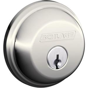 SCHLAGE Single Cylinder Deadbolt, Polished Nickel (B60 N 618)
