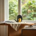 Bird Statue Home Decor-Bird Bath&Desk or Book Shelf Decor Figurines (Black and Gold)
