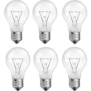 40 Watt Incandescent Light Bulbs, Dimmable, 40W Equivalent, A19 Light Bulbs,High Brightness 2700K Warm White (6PACK)