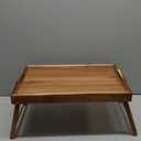 Utoplike Acacia Bed Tray Table for Eating, Large Breakfast Tray with Folding Legs, Wood Serving Trays for Laptop Working