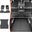 powoq 5FT Truck Bed Mat Floor Mat Compatible with 2024 2025 Toyota Tacoma Bed Liner TPE Truck Mat Floor Liner Replacement for 2024 2025 Toyota Tacoma Accessories (5FT Bed Mat+Floor Mat)