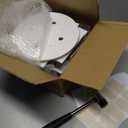 Natheeph Rotating Display Stand Greeting Card Display Wooden Display Rack with Two Card Sticker for Greeting Card Vendor Coffee Bag 3 Tier Tabletop Display Stand (White)