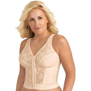 Exquisite Form 5107565 Fully Slimming Wireless Back & Posture Support Longline Bra with Front Closure & Lace 40D