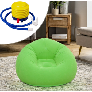 STARBRILLIANT Lazy Inflatable Sofa with Air Pump, Foldable Lounge Chair, Single Person Plush Sofa, Inflatable Outdoor Study Chair,43x43x43 (Khaki)