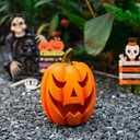 Light Up Halloween Pumpkin Decor Jack-O-Lantern Solar Outdoor Pumpkin Lights Halloween Decorations for Porch Yard Garden Lawn Patio,Scary Face Pumpkin