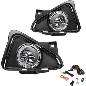 Driving Fog Lights Lamps Replacement for Toyota RAV4 2016 2017 2018 with H16 12V 19W Halogen Bulbs & Switch and Wiring Kit (Clear Lens)