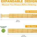 SpaceAid Bamboo Drawer Dividers with Inserts and Labels, Kitchen Adjustable Drawer Organizers, Expandable Organization for Home, Office, Dressers, 4 Dividers with 9 Inserts (17"-22" Natural)