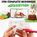 Totiro Crochet Kit for Beginners, Chicken Amigurumi Starter Kit, Easy DIY Craft Set with Step-by-Step Video Tutorials, Coaster Crochet Pattern Learning Kit for Teens Adults Birthday Gift