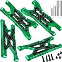 Aluminum Suspension Arms A-Arms Upgrades Part for Arrma 1/10 Granite/Senton/Vorteks 3s Blx 4X4 Mega 550,4PCS RC Suspension A Arms Hops up,Green