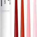 10" Classic Taper Candles, Red & Pink Shades, 4-Pack, 7-8 Hours Long Burning, Unscented Tall Candlesticks
