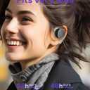 On Ear Headphones Bluetooth 5.4, Noise Cancelling Open Ear Headphones Wireless, Water-Drop Shaped Clip On Sport Headset Bluetooth with 4 Microphone, Comfort Fit Earphones with Long Battery Life