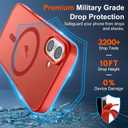 SUPFINE Magnetic for iPhone 17 Case (Compatible with MagSafe)(Military Grade Drop Protection) Translucent Matte Shockproof with Anti-Fingerprint Phone Cover 2025,Red