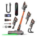 Fieety Cordless Vacuum Cleaner, 600W/50KPa/65Min Runtime Stick Vacuum with 3.3Ft Hose, Wall Mount Charging, Auto Mode, Touchscreen, Self-Standing Vacuum Cleaner for Home/Pet Hair/Carpet/Car, Fragrance