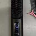 Numoya Go Brush Pro - Cordless Hair Straightener Brush Portable Comb for Travel, USB Charging, Fast Heating, with LCD Display (Black)