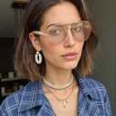 Oversized Aviator Sunglasses For Women 70s Retro 2025 Metal Shades with Gold Streamline Arms
