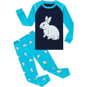 Little bety Toddler Boys Cotton Pajamas Kids Long Sleeve Sleepwear Holiday Pajamas Sets