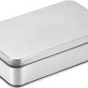 uxcell Metal Tin Box, 5.31" x 3.15" x 1.38" Rectangular Empty Tinplate Containers with Lids, Silver Tone, for Home Organizer, Candles, Gifts, Car Keys, Crafts Storage