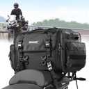 Rhinowalk Motorcycle Tail Bag Expandable Motorcycle Travel Luggage 60L Waterproof All Weather/Trunk/Rack Bag with Sissy Bar Straps-Black