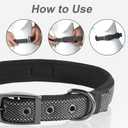 PetiFine Dog Collar for Large Dogs, Neoprene Padded and Adjustable, Reflective Wide Heavy Duty Pet Collars with Durable Metal Belt Buckle for Walking, Black, L