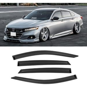 AWVRG Window Rain Guards for Honda Accord 2018-2022, Window Visor Guards Wind Deflectors Vent Shade Vent Visors Rain Shields Sun 2019 2020 2021, Tape-on