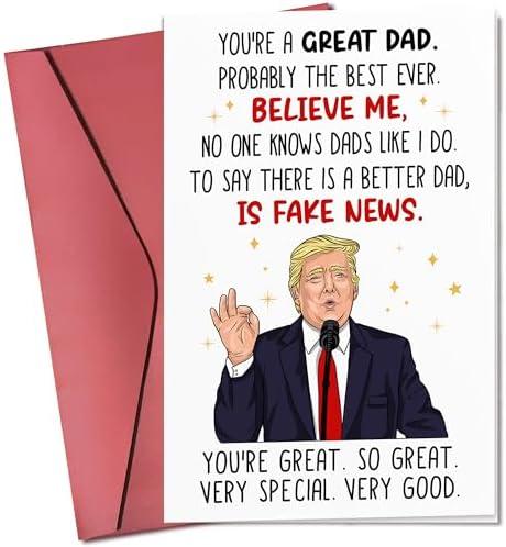 Pawzity Fathers Day Card - Funny Fathers Day Cards from Daughter, Son, Kids, Children, Wife - Happy Humorous 2st First Father's Cards Funny for Dad, Father - Single 5.3''x 8'' Card with Envelope Set of 2