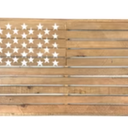 Handcrafted Wooded American Flag with a Rustic, Natural Finish