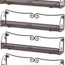 Deco Brothers Wall Mount Single Tier Mesh Spice Rack, 4 Pack, Bronze