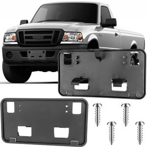 License Plate Bracket Accessories for Ford Ranger 2008 2009 2010 2011, Front Bumper License Plate Holder Replacement Frame Black Mount