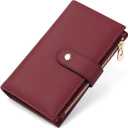 Womens Wallet RFID Blocking Leather Trifold Clutch Wallet Credit Card Holder Ladies Travel Wallet Purse with Pen Holder