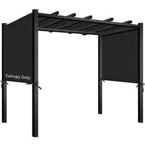 Universal Waterproof Pergola Canopy Shade Cover Replacement - 17'x6.8' Outdoor Sun Shades Canopy Top for Patio Gazebo Deck Balcony Porch, Cover Only (Black)