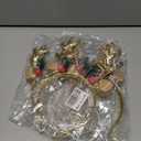 3 x Reindeer Antlers Headband Christmas Hairbands With Gold Glitter Elk Antlers Bell Design