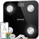 TOPMAKE Actualizacin 2025 Bscula para peso corporal, bscula digital de bao BMI para grasa corporal, analizador de composicin corporal de 25 con sincronizacin de aplicaciones con Bluetooth,