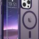 SUPFINE Magnetic for iPhone 13 Pro Case (Compatible with MagSafe) (Military Grade Drop Protection) Translucent Matte Shockproof with Anti-Fingerprint Phone Case,Dark Purple