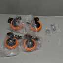 Stem Caster Wheels 4 inch Locking Threaded Stem Casters Set of 4 Heavy Duty, 1/2"-13 x 1(Stem Diameter 1/2",Stem Length 1"), No Noise Swivel Casters Industrial Castor Wheels for Cart, Furniture